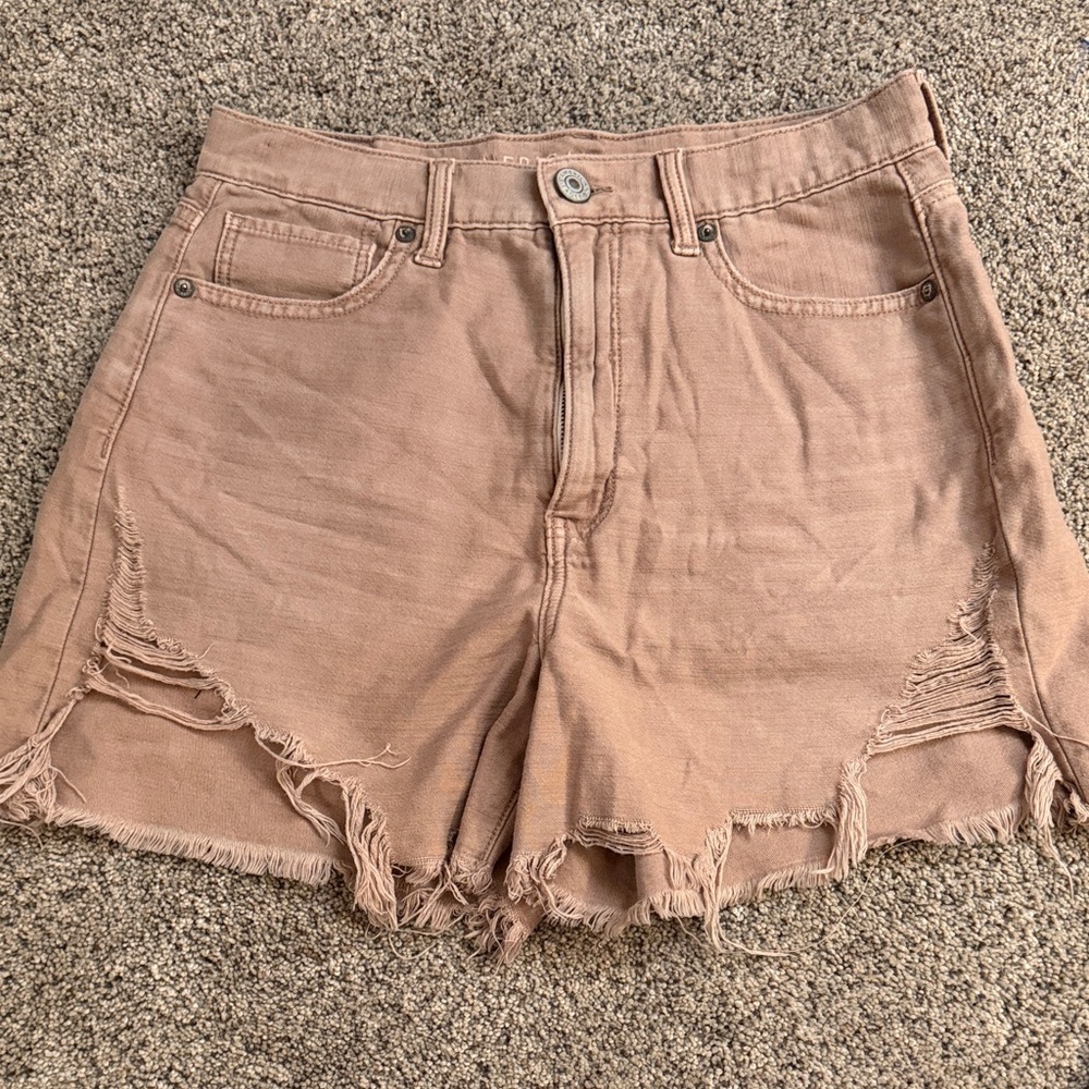 American eagle highest rise mom short size 6 tannish brown